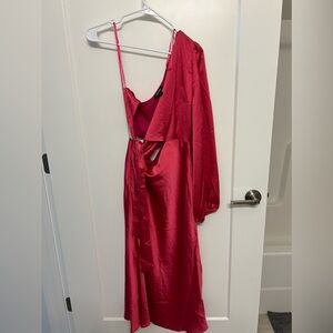 Worn Once Mittoshop One-Sleeve Satin Maxi Dress